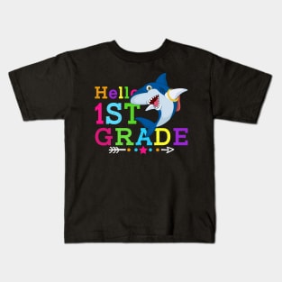 Shark Hello 1st Grade Tshirt Teachers Kids Back to school Gifts Kids T-Shirt